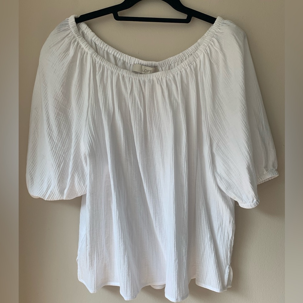 Loft White Blouse, Size XL, with tags